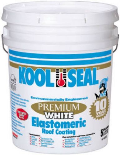 4.75-gallon pail of kool seal white premium elastomeric roof coating for sale