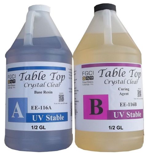 Epoxy table top resin, 1 gallon kit, crystal clear, includes part a &amp; b 135369 for sale