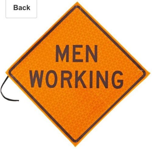 Jackson Safety 20984 Marathon Orange 48&#034; Reflective Roll-Up Sign &#034;Men Working&#034;