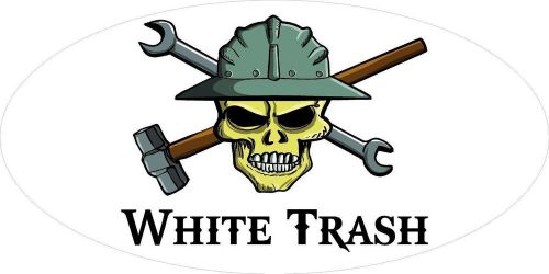 3 - White Trash Skull Oilfield Roughneck Hard Hat Helmet Sticker H323