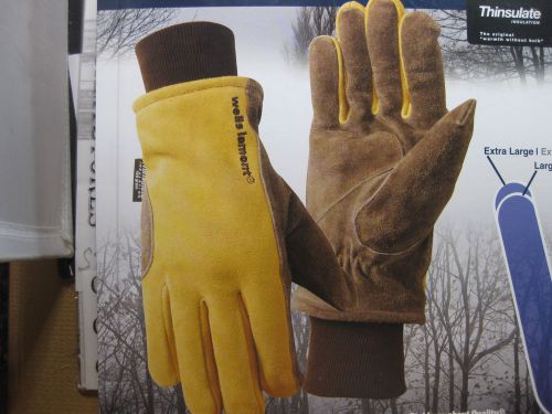 New (1) one wells lamont  cold weather work gloves 1pair suede cowhide leather for sale