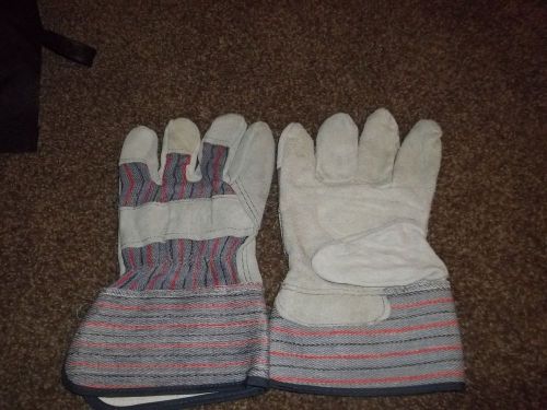 Large size leather work gloves