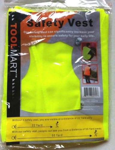 TOOLMART SAFETY VEST YELLOW INCREASED VISIBILITY NEW