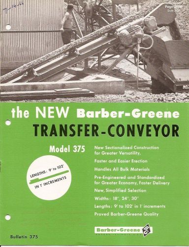 Equipment brochure - barber-greene - 375 - transfer conveyor - c1963 (e1681) for sale