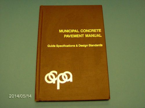 Municipal concrete pavement manual for sale