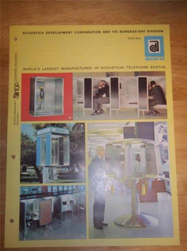Vtg Acoustics Development Corp Catalog~Telephone Booths/Panel Coin Housings