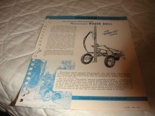 1945 sullivan universal medium weight wagon drill sales brochure for sale