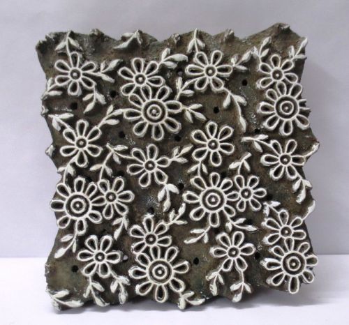 VINTAGE WOODEN CARVED TEXTILE PRINTING ON FABRIC BLOCK STAMP HOME DECOR HOT 85