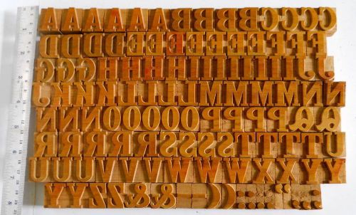 119 piece Vintage Letterpress wood wooden type printing blocks 23mm mint#wb21