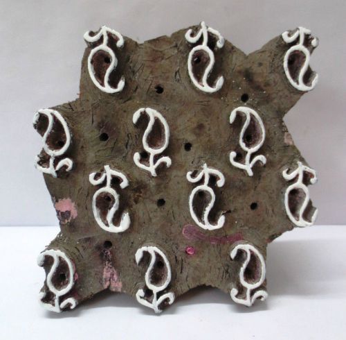VINTAGE WOODEN CARVED TEXTILE PRINTING ON FABRIC BLOCK STAMP HOME DECOR HOT 91