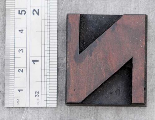 letter &#034;N&#034; Art Deco letterpress wood block wonderful patina alphabet printing