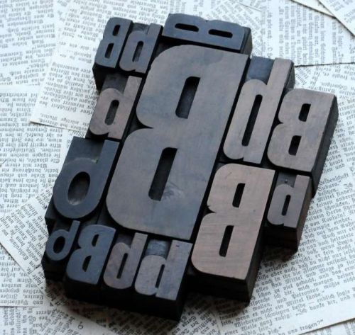 BBBBB mixed set of letterpress wood printing blocks type woodtype wooden printer