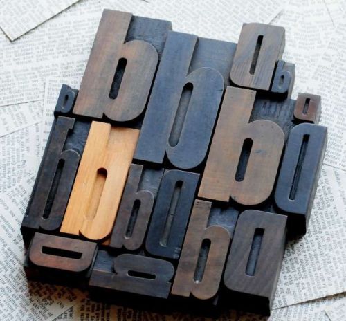 DDDDD mixed set of letterpress wood printing blocks type woodtype wooden printer