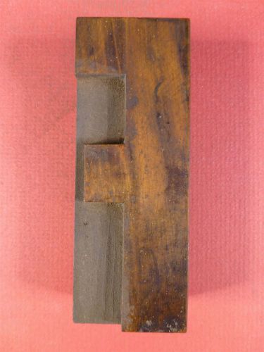 Wood Letter F - HAMILTON Letterpress Type Printers Block - 4 by 1 1/2 inches