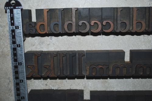 Vintage Letterpress Wood Printer&#039;s Type 64 blocks, lc,  8 line 1 5/16&#034; tall