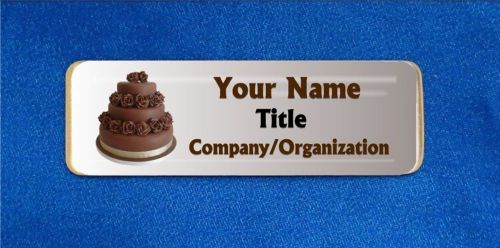 Cake Chocolate Custom Personalized Name Tag Badge ID Baker Bakery Caterer Chef
