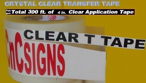 4&#034; x 300 ft. clear application transfer poli tape, vinyl plotter new 100 yds for sale