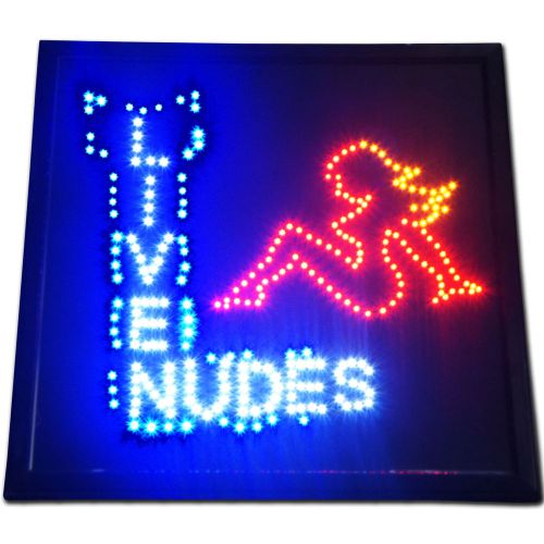 Live Nudes LED Animated Sign Stripper Strip Night club open Exotic Table Dance