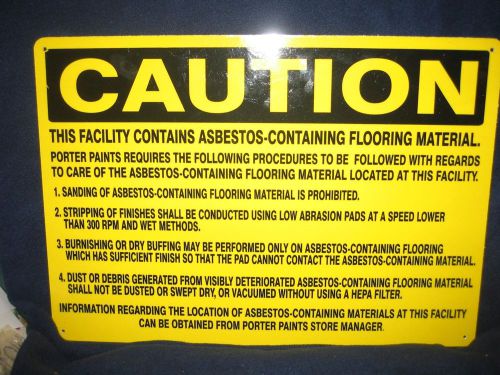 CAUTION,This Facility Contains Asbestos-Containing Flooring14X20 Fiberglass Sign