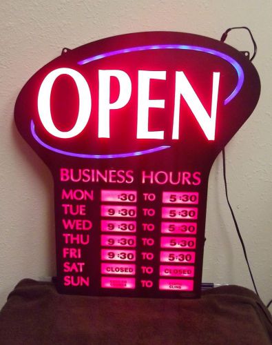 NEWON Ultra Bright LED OPEN Sign w/Lighted Hours and Days