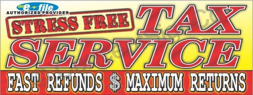 2&#039;x5&#039; stress free tax service banner 24&#034;x60&#034; outdoor sign sale return refund for sale