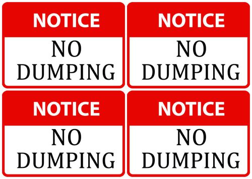 Notice No Dumping High Quality Signs Set Of Four Sign Red Keep Areas Clean S58