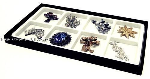 1 Black Tray 8 Space White Bracelet Pins Jewelry Display