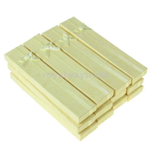12pcs  Present Gift Case Box for Pack Jewelry Necklace Bracelet Watch -Yellow