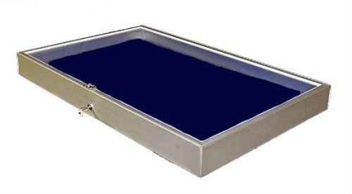 Aluminum display case  #1150 side opening  22 x 34 x 3 1/4 with keyed lock for sale
