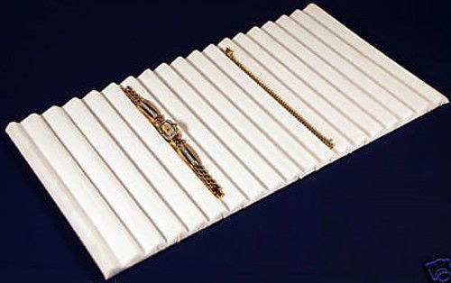 1-18 slotted white velvet wood insert bracelet display for sale