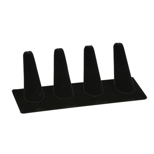 4 fingers display black velvet jewelry ring display showcase display stand for sale