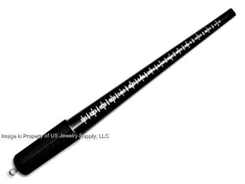 50 Black Plastic Sz 1-15 Ring Mandrel Grooved Measuring Sizer Stick Jeweler Tool
