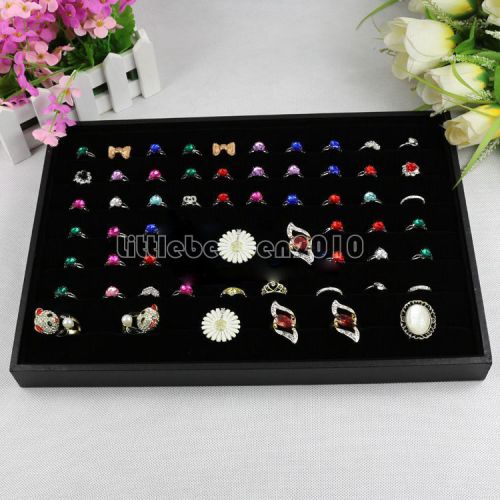 Black Retail Store Jewelry Ring Earring Display Tray Holder Case