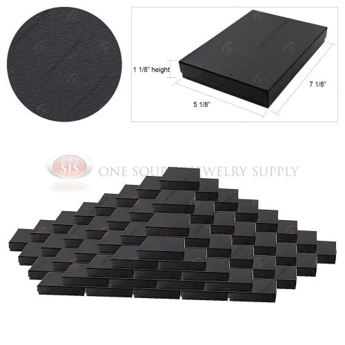 100 Black Swirl Gift Jewelry Cotton Filled Boxes 7 1/8&#034; x 5 1/8&#034; x 1 1/8&#034;
