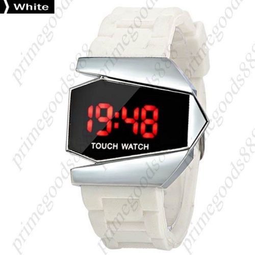 Sport Touch Screen Digital LED Wrist Wristwatch Silicone Band Sports In White