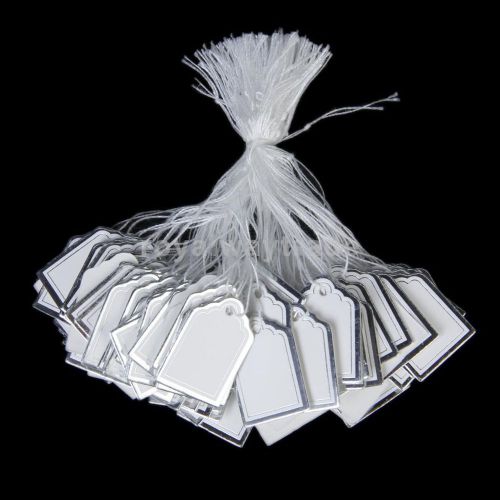 500PCs Merchandise Price Tags Label Tie String Strung Jewelry Watch Display NEW