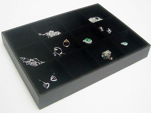 Velvet 12 Cells for Display Loose Beads Jewelry Gemstone Tray StandJD012c12