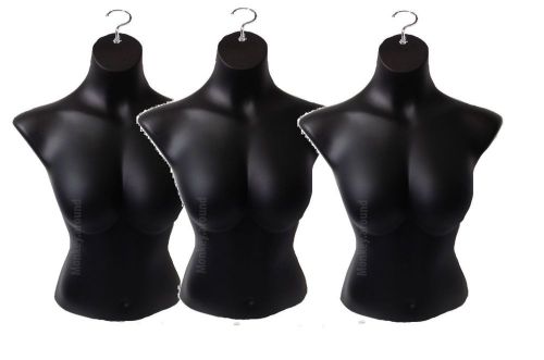 Set of 3 Female Body Torso Dress Form Hanging Mannequin Display Women Clothing