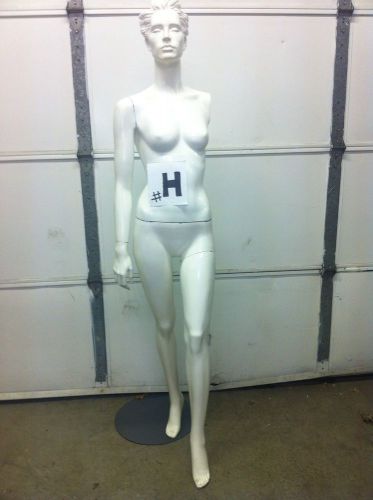 White Fiberglass Mannequin Heavy Duty Durable w/ Stand Female # H