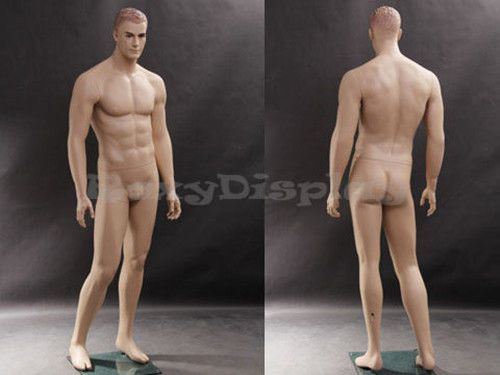 Male Fiberglass Realistic Mannequin with Molded Hair Dress From Display #MZ-WEN5