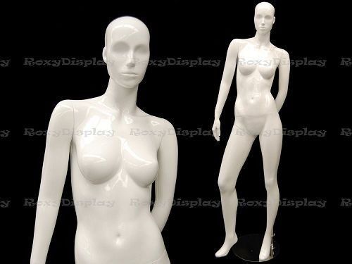 Fiberglass female mannequin high glossy white abstract fashion style #mc-anna04 for sale