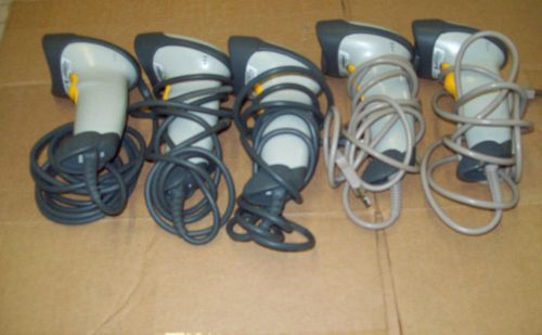 LOT OF 5 SYMBOL LS2208-SR20001  BARCODE SCANNER W/ USB CABLE