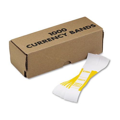 Mmf self-adhesive currency straps, yellow, $1,000 in $10 bills, 1000 bands/box for sale
