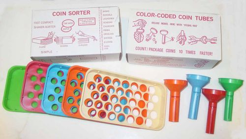 Commercial Coin Sorting Trays and Coin Counting Tubes - Combo Set