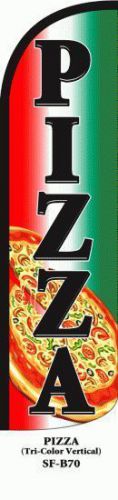 PIZZA R/W/G WINDLESS 11.5&#039; TALL BOW FEATHER DELUXE BUSINESS SWOOPER FLAG BANNER