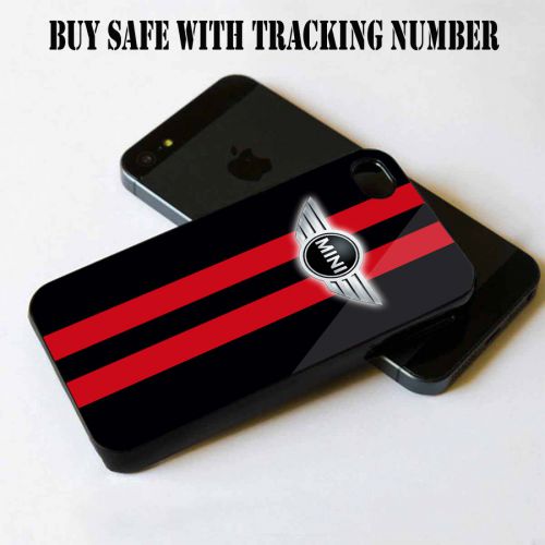 Mini Cooper Black Red Logo For iPhone 4 4S 5 5S 5C S4 Black Case Cover