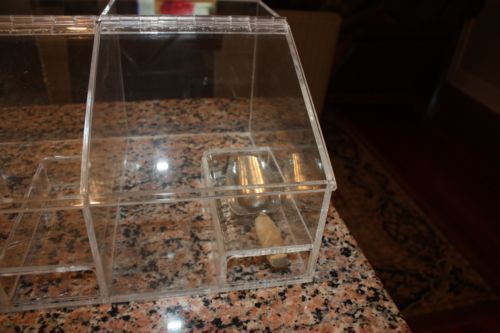 Commercial 7 compartment lucite acrylic Candy Storage Bins scoop plexiglass
