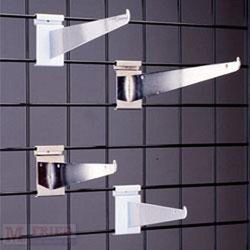 Lot of 6 heavy duty gridwall shelf brackets with lip 1-12&#034; 5-14&#034; hanging display for sale