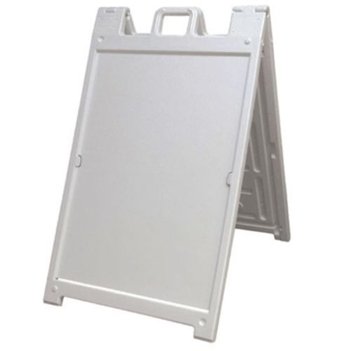 White Plastic Deluxe Signicade Outdoor A Frame Stand Sidewalk Sign Curb Sign