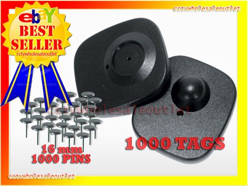 SECURITY TAG 1000 PCS &amp; 16mm PINS 8.2MHZ